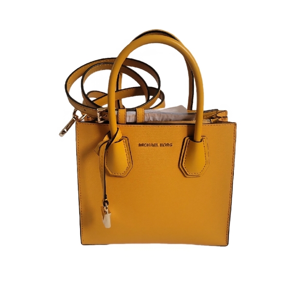 Michael Kors Handbags - MICHAEL KORS MERCER Medium Saffiano Leather Accordian Crossbody Bag